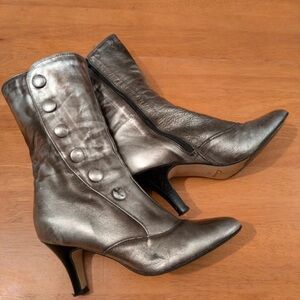 Clarks Silver Heeled Boots